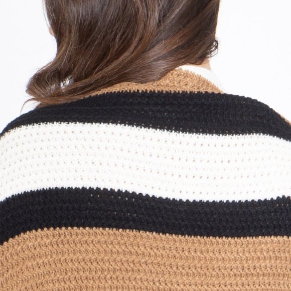 Cozy and Chic: Ribbed Cocoon Cardigan Stylish Striped Waffle Rib | Plus Size - Picture 4 of 7